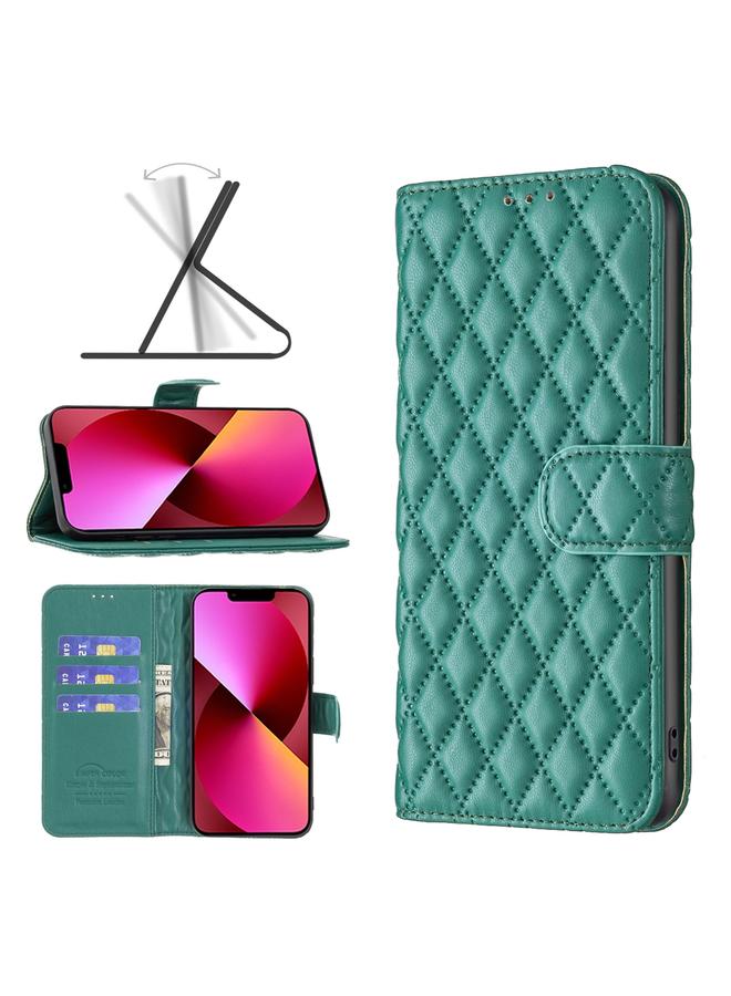 Zaboon Case For iPhone 13 Diamond Lattice Wallet Leather Flip Phone Case - Image 1