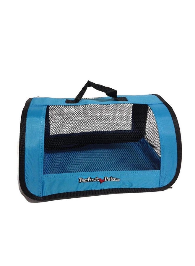 بيرفيكت بيتز Perfect Petzzz - حقيبة حمل للحيوانات الأليفة المحشوة التفاعلية الواقعية للكلاب والقطط، حامل من النايلون والشبكة للحيوانات الأليفة، حقيبة حمل بسحاب - أزرق - Image 2