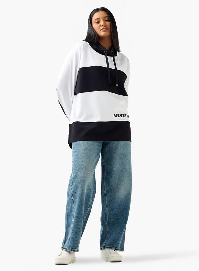  أولا بوبكن Ulla Popken Relaxed Fit Sweatshirt with Stripes