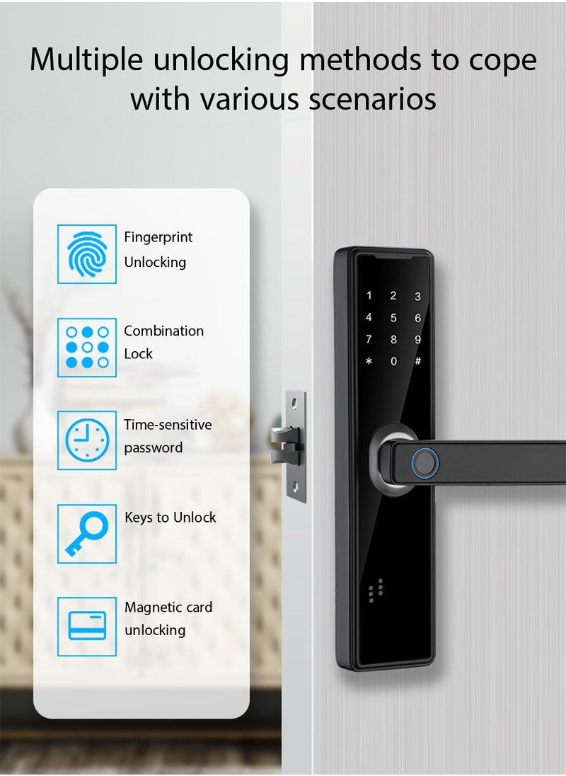 Arabest - Smart Door Lock Fingerprint Door Lock App Smart Lock Fingerprint Entry Smart Lock Biometric Door Lock Keypad Deadbolt (White） - Image 1