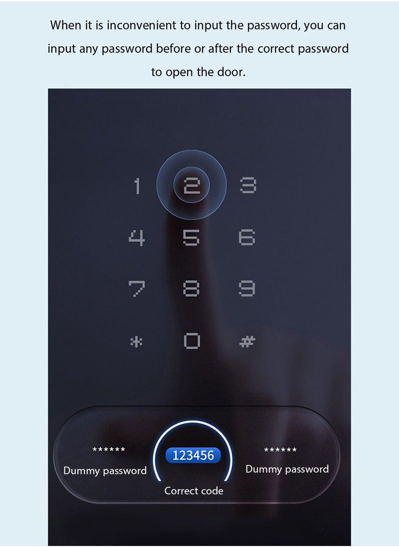 Arabest - Smart Door Lock Fingerprint Door Lock App Smart Lock Fingerprint Entry Smart Lock Biometric Door Lock Keypad Deadbolt (White） - Image 1