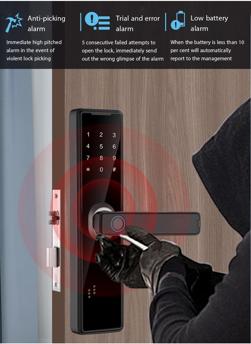 Arabest - Smart Door Lock Fingerprint Door Lock App Smart Lock Fingerprint Entry Smart Lock Biometric Door Lock Keypad Deadbolt (White） - Image 1