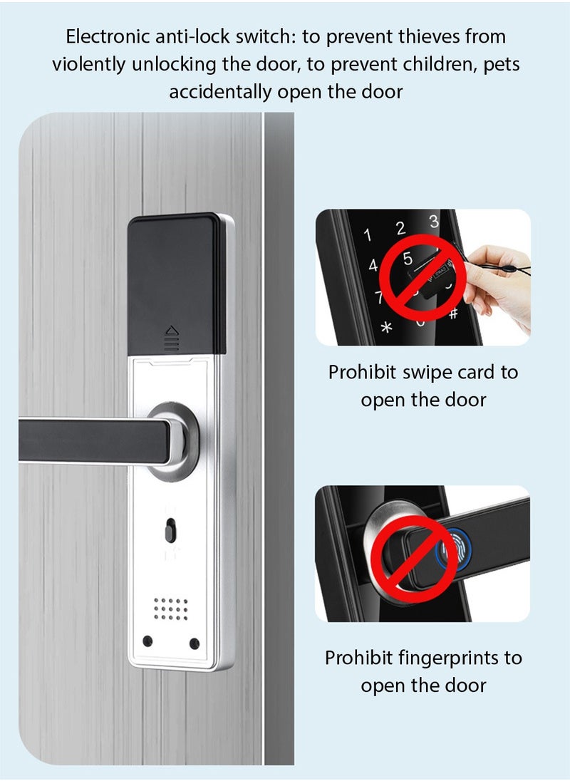 Arabest - Smart Door Lock Fingerprint Door Lock App Smart Lock Fingerprint Entry Smart Lock Biometric Door Lock Keypad Deadbolt (White） - Image 1