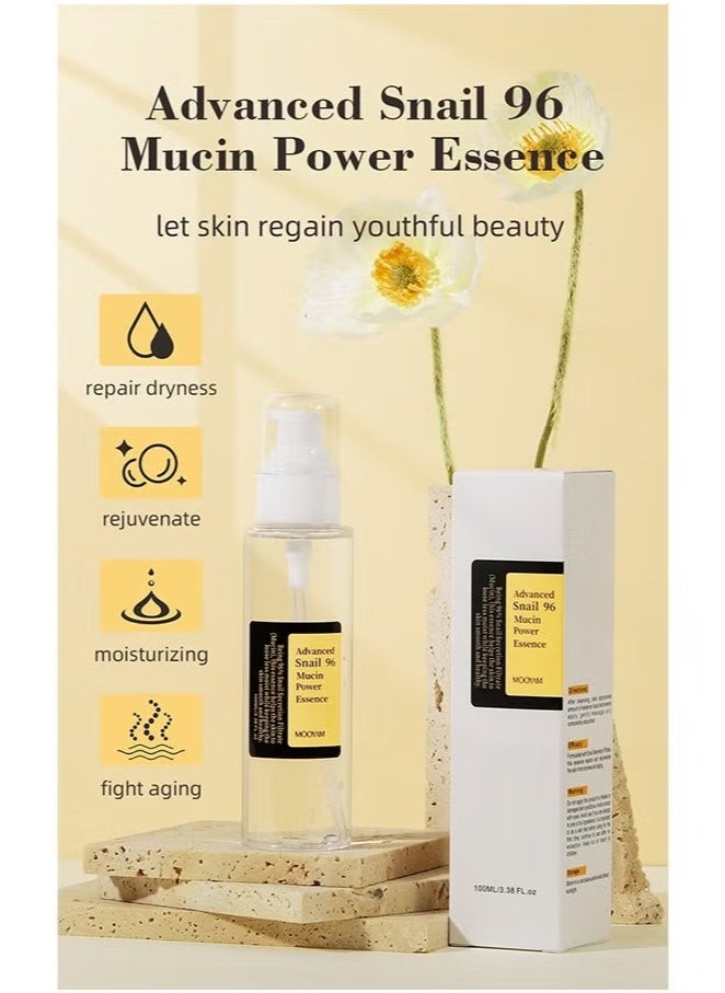 Snail Mucin 96% Essence 100ml, Hydrating Serum for Face with Snail Secretion Filtrate for Dull Skin, Skin care products for All Skin Types