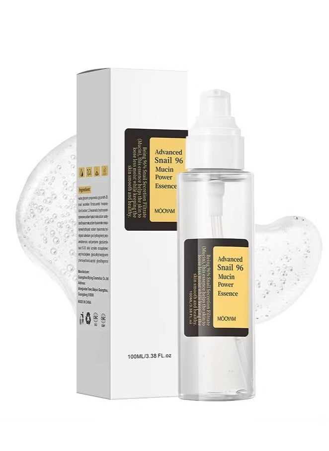 Snail Mucin 96% Essence 100ml, Hydrating Serum for Face with Snail Secretion Filtrate for Dull Skin, Skin care products for All Skin Types