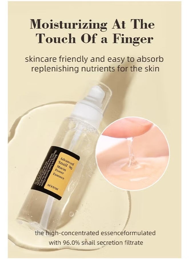 Snail Mucin 96% Essence 100ml, Hydrating Serum for Face with Snail Secretion Filtrate for Dull Skin, Skin care products for All Skin Types
