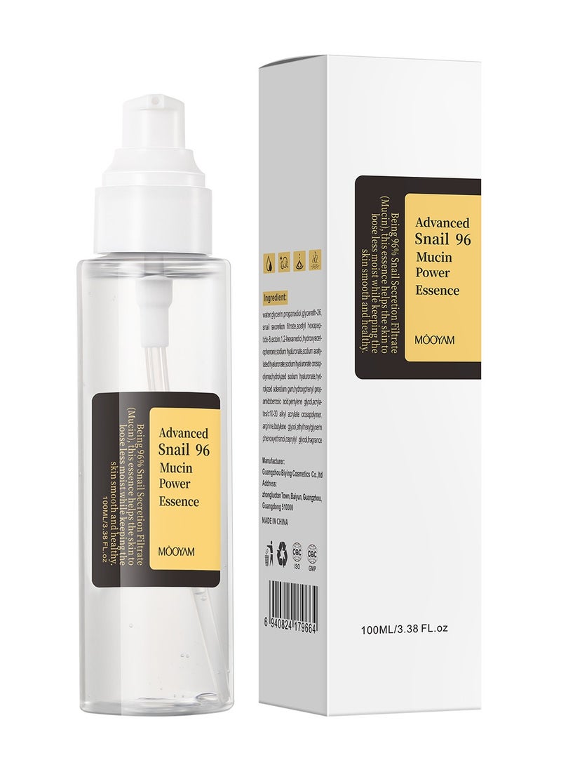 MOOYAM Snail Mucin 96% Essence for Face Hydrating Serum Repairs Skin Barrier Reduces Fine Lines and Irritation for All Skin Types 100ml  - Image 1