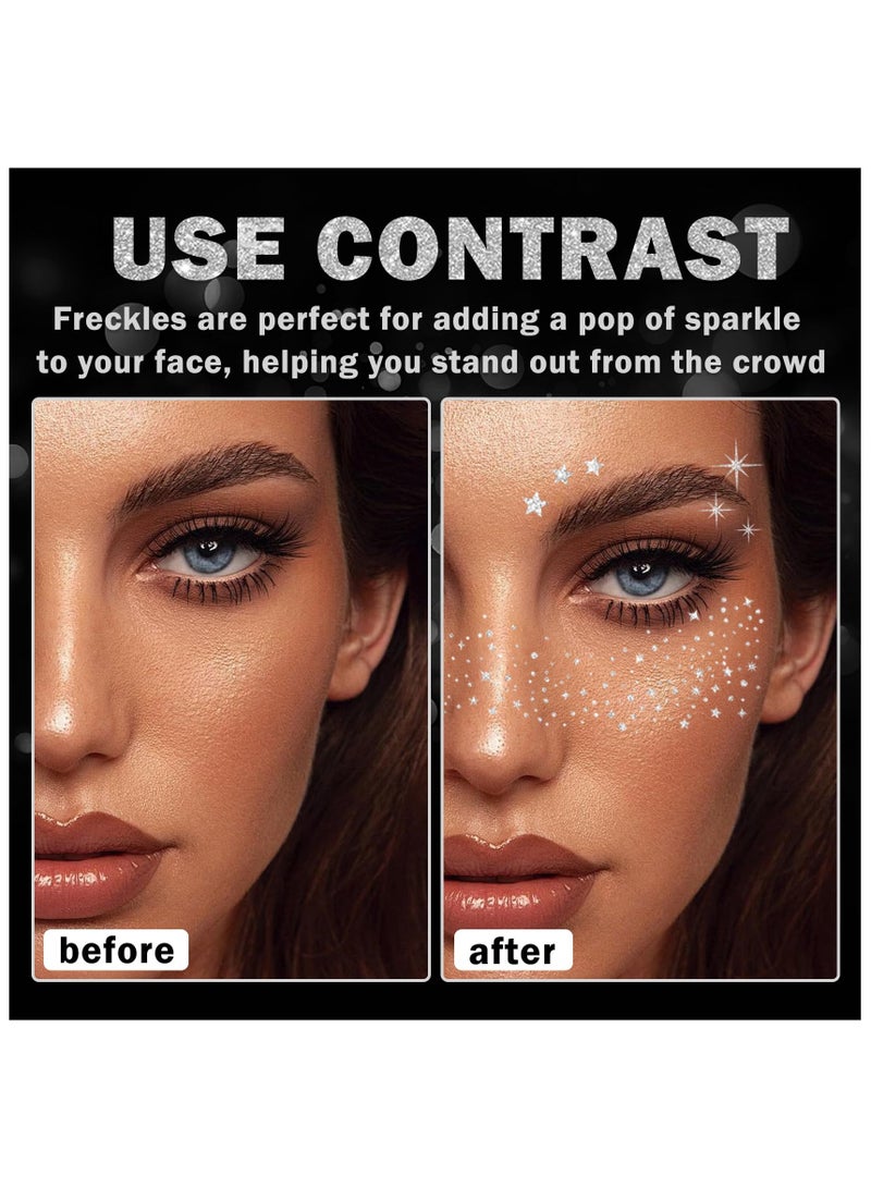 Generic 20PCS Gold Glitter Freckles Temporary Face Tattoo, Sparkle Freckles Face Glitter Makeup Patches  - Image 3