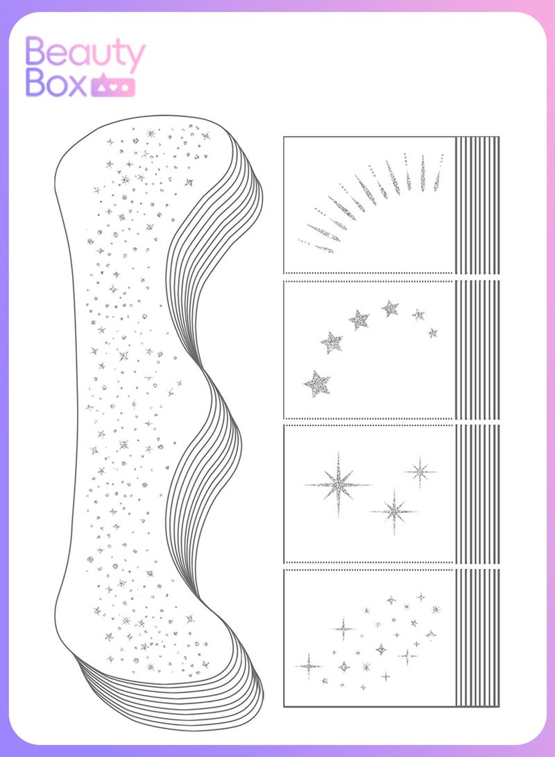 Generic 20PCS Gold Glitter Freckles Temporary Face Tattoo, Sparkle Freckles Face Glitter Makeup Patches  - Image 1