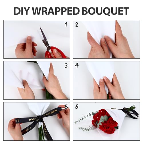 FUHITIM 20 Sheets Flower Wrapping Paper -Waterproof Floral Bouquet Wrapping Paper Used for DIY Crafts, Gift Packaging, Florist Supplies Packaging Paper for Wedding Birthday Gift (White) - Image 5