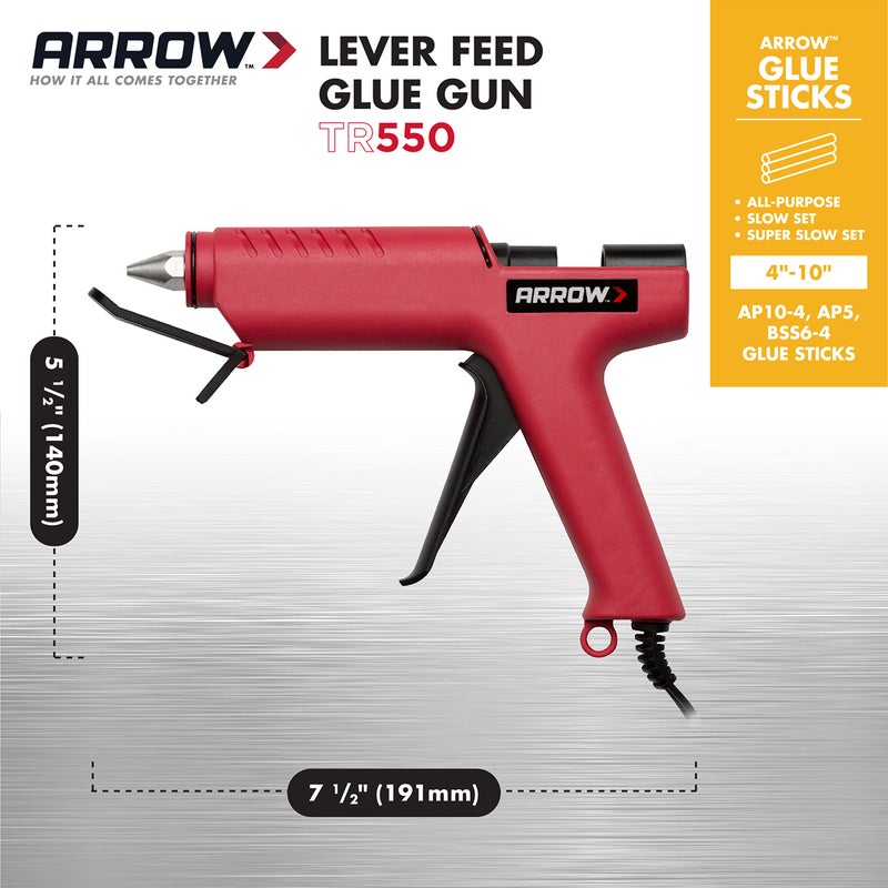 Arrow Fastener Arrow TR550 Heavy Duty Professional Electric Hot Melt Glue Gun for Crafts, Construction, Wood, Uses Standard Glue Sticks - Image 3