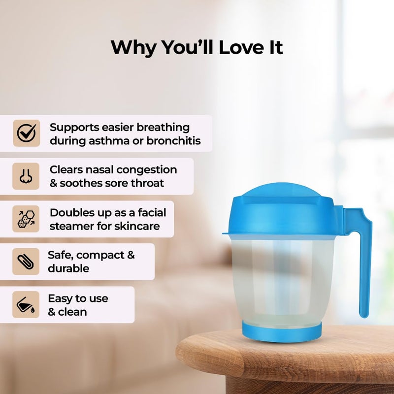PharmEasy PharmEasy Steamer Vaporizer for Cold and Cough Steam Inhaler Vaporiser Helps in Breathing Disorders like Asthma and Bronchitis Sauna Experience for Blackheads Removal Skin Care1 Year Warranty  - Image 5