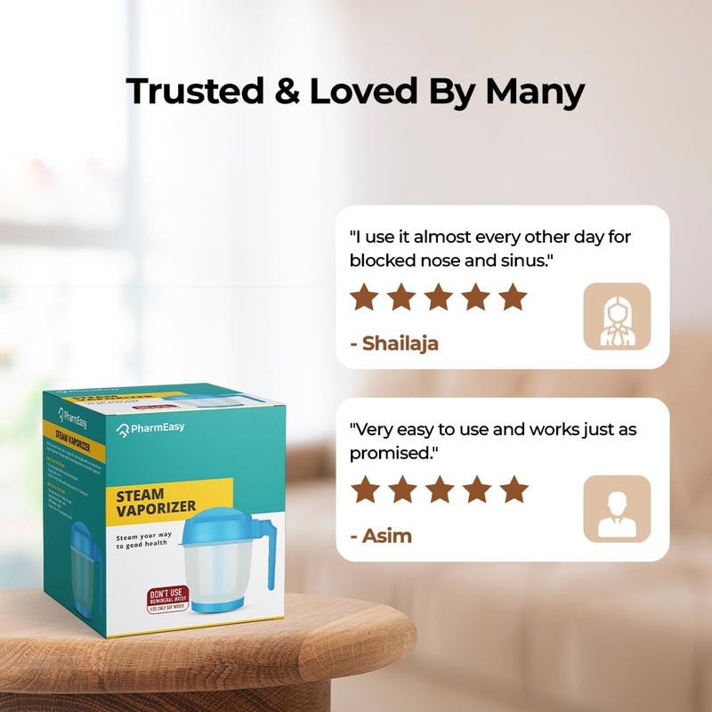 PharmEasy PharmEasy Steamer Vaporizer for Cold and Cough Steam Inhaler Vaporiser Helps in Breathing Disorders like Asthma and Bronchitis Sauna Experience for Blackheads Removal Skin Care1 Year Warranty  - Image 3