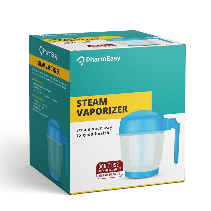 PharmEasy PharmEasy Steamer Vaporizer for Cold and Cough Steam Inhaler Vaporiser Helps in Breathing Disorders like Asthma and Bronchitis Sauna Experience for Blackheads Removal Skin Care1 Year Warranty  - Image 1