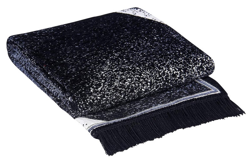 Linen Basics Solid Traditional Carpet BLACK N GREY Chenille 5 X 7 FEET - Image 3