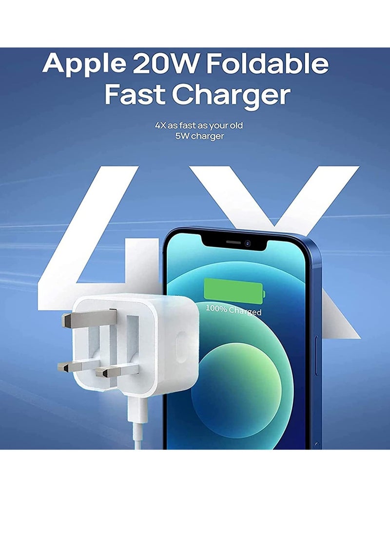 ELTRAZONE - 20W PD Type C Power Block Wall Charger Plug Adapter with 1M USB-C to Lightning Cable Compatible with iPhone 14/13/11/X/XS/iPad - Image 1
