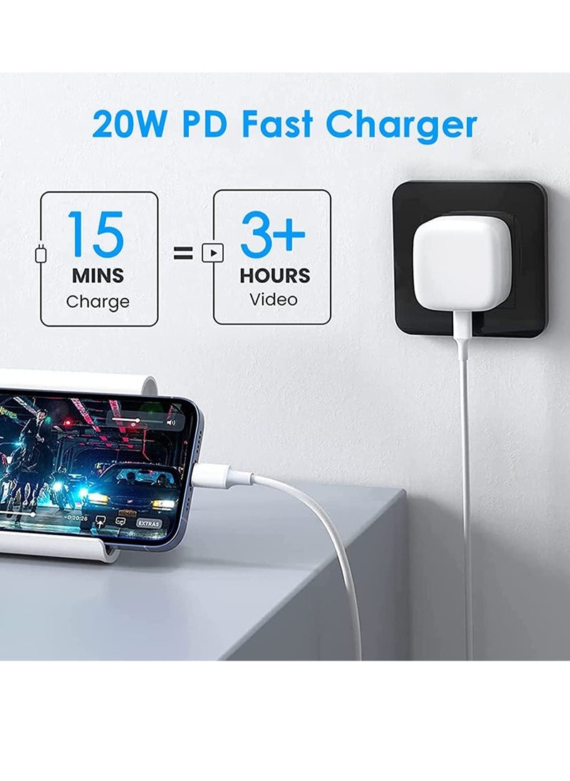 ELTRAZONE - 20W PD Type C Power Block Wall Charger Plug Adapter with 1M USB-C to Lightning Cable Compatible with iPhone 14/13/11/X/XS/iPad - Image 1