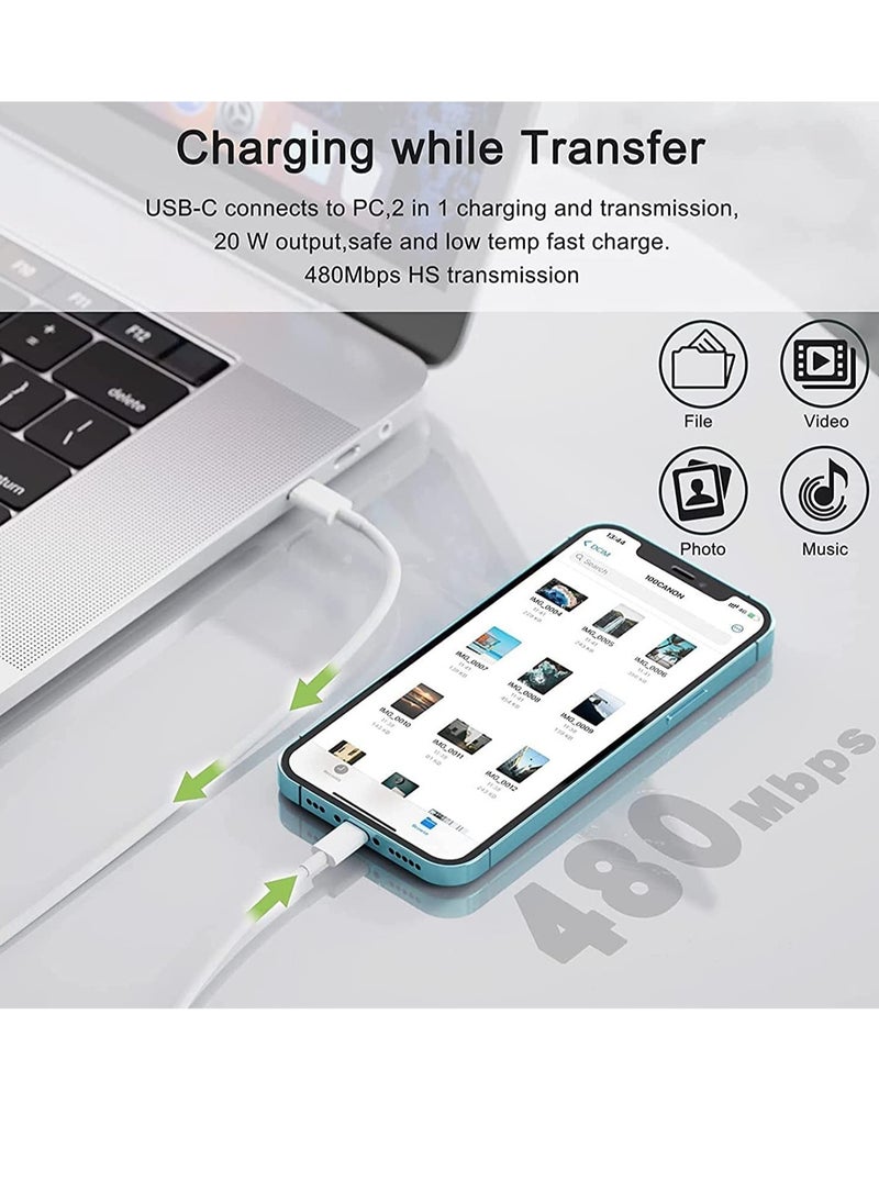ELTRAZONE - 20W PD Type C Power Block Wall Charger Plug Adapter with 1M USB-C to Lightning Cable Compatible with iPhone 14/13/11/X/XS/iPad - Image 1