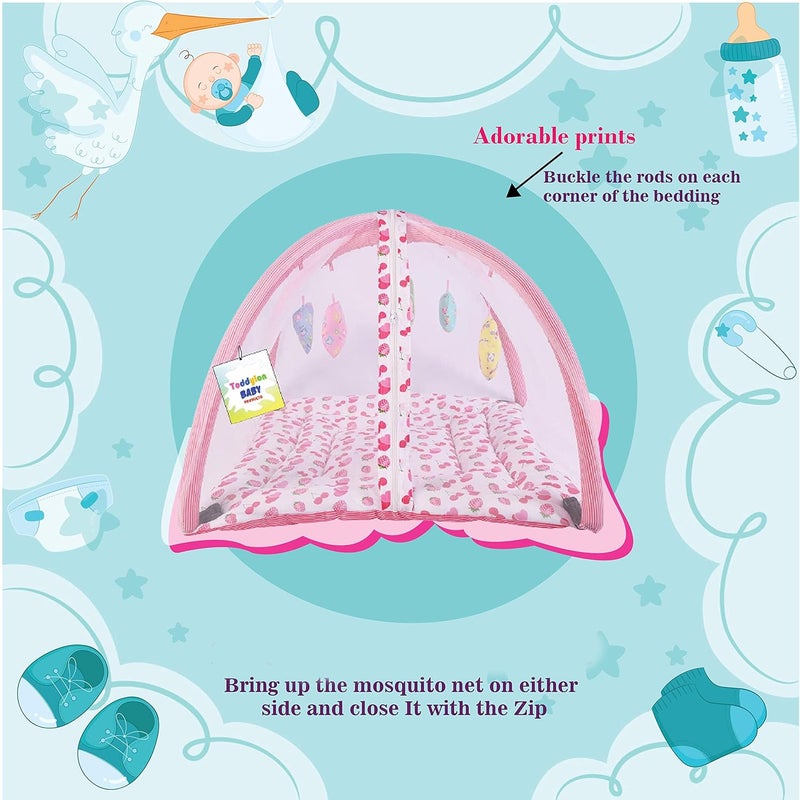Toddylon Flat Bed Baby Bed New Born Baby Bedding Set Combo of Baby Mattress with Mosquito Net | Carry Bag | Cotton Beds | Carry Bag | Unisex Infants (0-6 Months) (2PCS Set) - Image 5