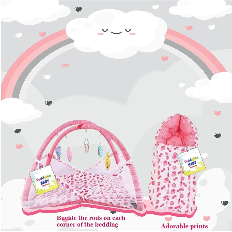 Toddylon Flat Bed Baby Bed New Born Baby Bedding Set Combo of Baby Mattress with Mosquito Net | Carry Bag | Cotton Beds | Carry Bag | Unisex Infants (0-6 Months) (2PCS Set) - Image 3