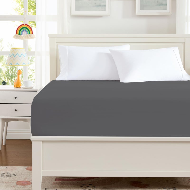 Hotella 100% Microfiber Ultra Soft 72"x84" California King Size Fitted Sheet Only, 14" Deep Pocket Bottom Sheet, Hotel Quality Bedding Matress Protector, Non-Fade, Snug Fit & Stay in Place, Dark Gray - Image 4