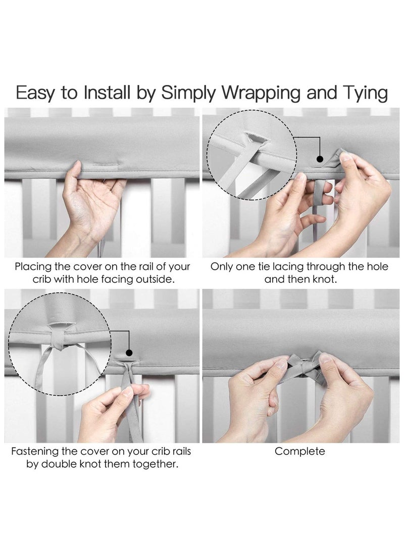 general Children's room crib around the guardrail 3 pieces of cloth cotton anti-bite anti-collision belt long-term companion baby growth - Image 2