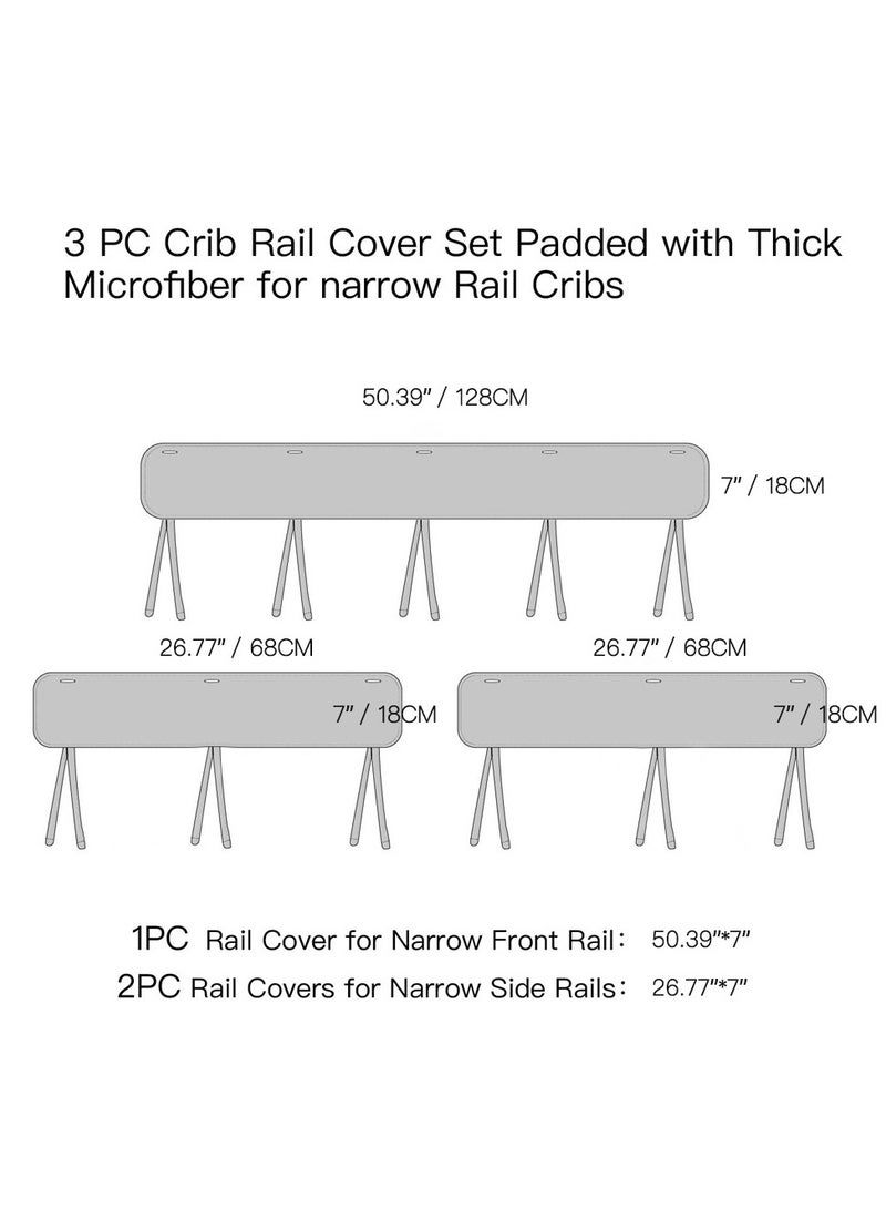 general Children's room crib around the guardrail 3 pieces of cloth cotton anti-bite anti-collision belt long-term companion baby growth - Image 4