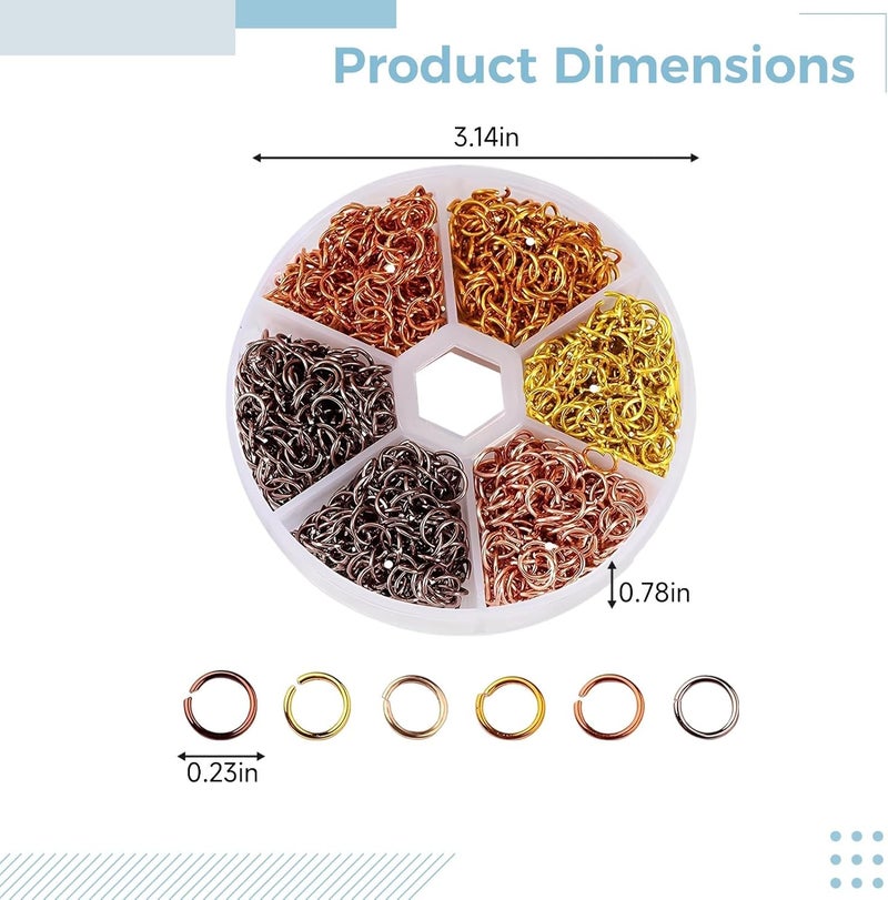 1080Pcs Jump Ring Connectors Open Colorful Jump Rings, for Jewelry Making - Image 3
