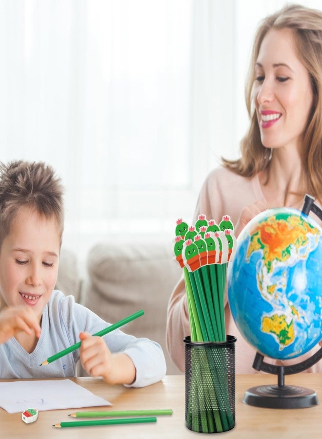 FYSUIMU مجموعة هدايا FYSUIMU المكونة من 50 قطعة بتصميم الصبار، هدايا العودة إلى المدرسة، تتضمن أقلام رصاص خضراء، وممحاة لطيفة على شكل صبار، وبطاقات بريدية تحفيزية للطلاب. مجموعة هدايا مميزة لحفلات اليوم الأول من المدرسة. - Image 5