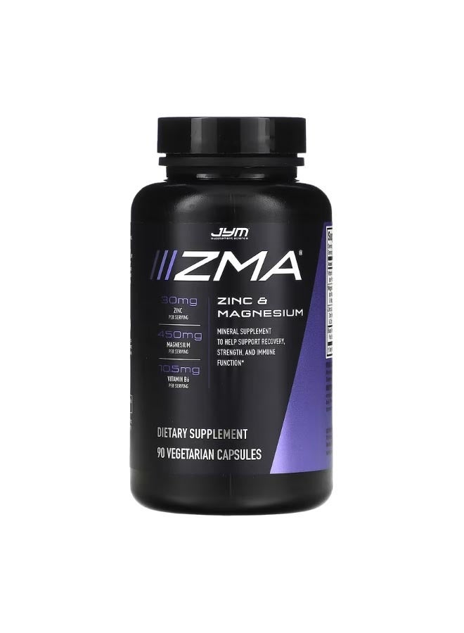 JYM Supplement Science ZMA Zinc and Magnesium 90 Vegetarian Capsules - Image 1
