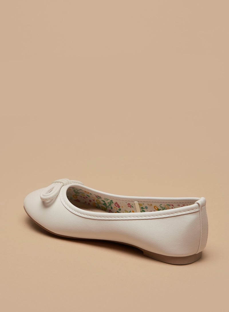 Flora Bella By Shoexpress Girls Solid Slip On Ballerina Shoes with Bow Accent  - Image 2