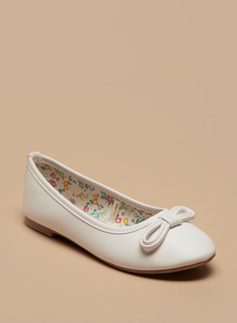 Flora Bella By Shoexpress Girls Solid Slip On Ballerina Shoes with Bow Accent  - Image 3