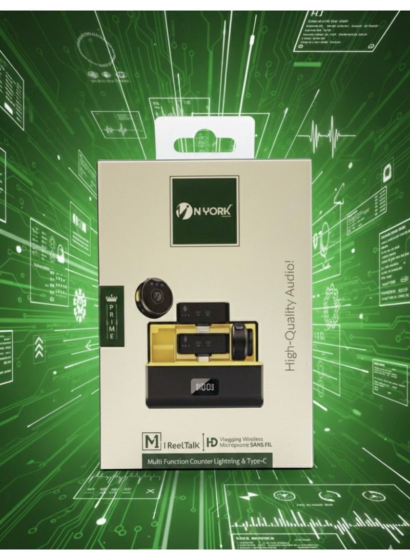 NYORK Prime TH981 Wireless Vlogging Microphone – 2.4G Transmission, Noise Reduction, Real-Time Monitoring, 6H Battery Life - Image 2