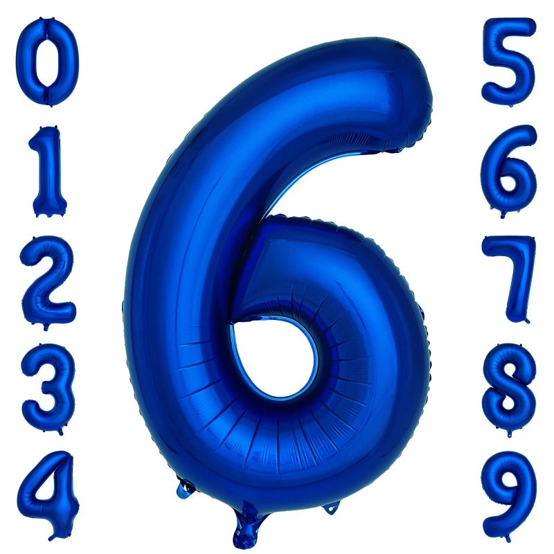 cocodino Navy Blue Number 6 Balloons 40 Inch Large Dark Blue Helium Foil Balloons for Birthday Party 2024 Graduation Decorations Anniversary Celebrations Number 6 - Image 3