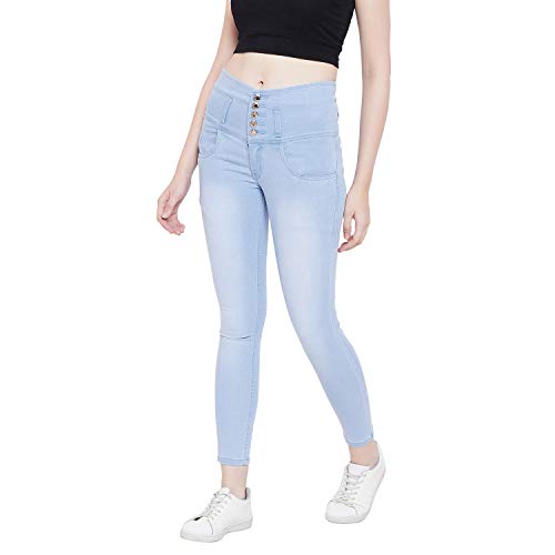 Nifty Women's Denim Stretchable High Waist Jeans (1236, Sky Blue, 30) - Image 3