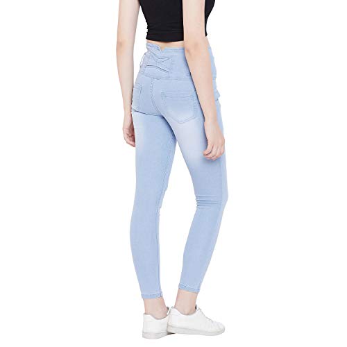 Nifty Women's Denim Stretchable High Waist Jeans (1236, Sky Blue, 30) - Image 4