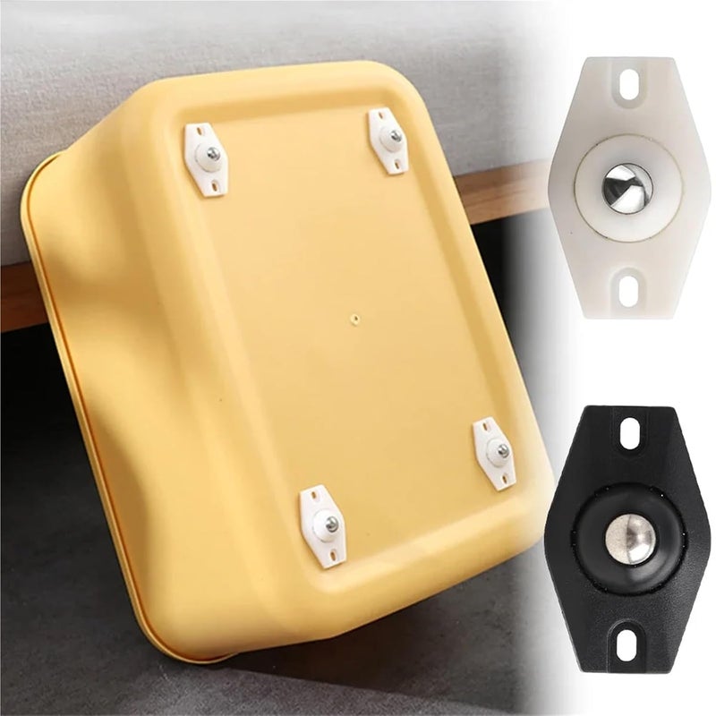 Self Adhesive Caster Wheels 50Pcs Universal Mute Ball Furniture Casters 360 Rotation Black - Image 4