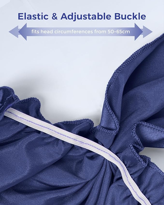 OROPY Mulberry Silk Night Sleep Bonnet Cap Avoid Hair Falling Keep Hair Styles Women Hat 19 Momme Soft Breathable with Elastic RibbonDeep Pink Free Size - Image 5