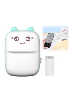 Portable Printer, Mini Pocket Printer Wireless Bluetooth Thermal Printer with Thermal Printing Paper USB Cable for Note Photo Web Document Printing Label Receipt Study Home Office, Blue