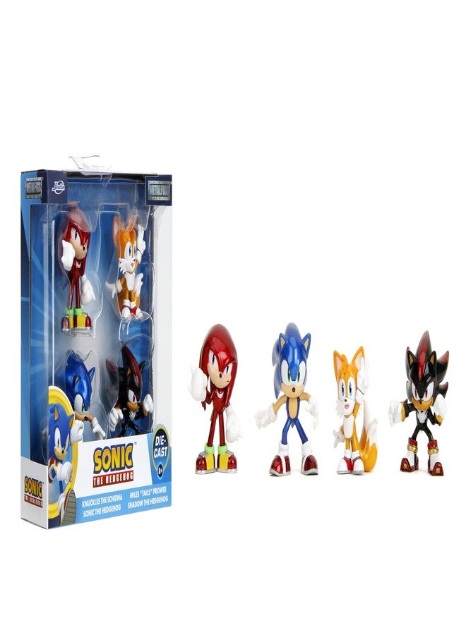 Jada Metalfigs Sonic The Hedgehog 4-Pack, Sonic, Tails, Knuckles, Shadow, 2.5” Die-Cast Figures - Wave 1, Ages 8+ - Image 1