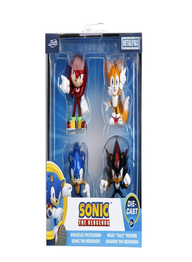 Jada Metalfigs Sonic The Hedgehog 4-Pack, Sonic, Tails, Knuckles, Shadow, 2.5” Die-Cast Figures - Wave 1, Ages 8+ - Image 2