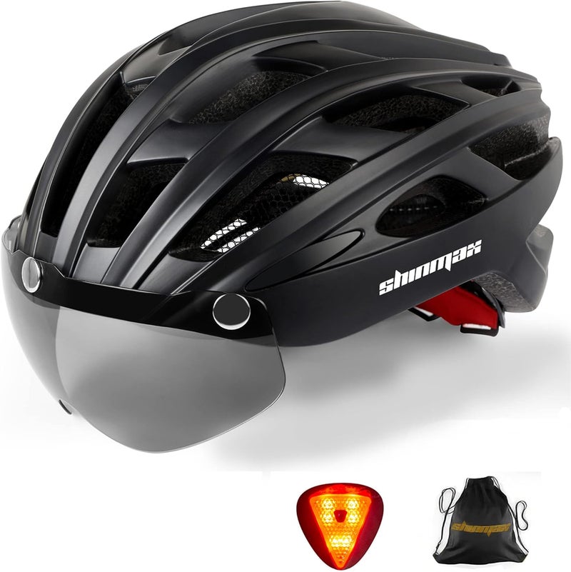 Shinmax Consistent single item quality Shinmax Bicycle Helmet with LED Lighting, Bicycle Helmet with Safety Light, Magnetic Bicycle Helmet and Removable Screen Roller Visor Ski Snowboard Helmet for Men Women NR-096 Modern practical shape - Image 1