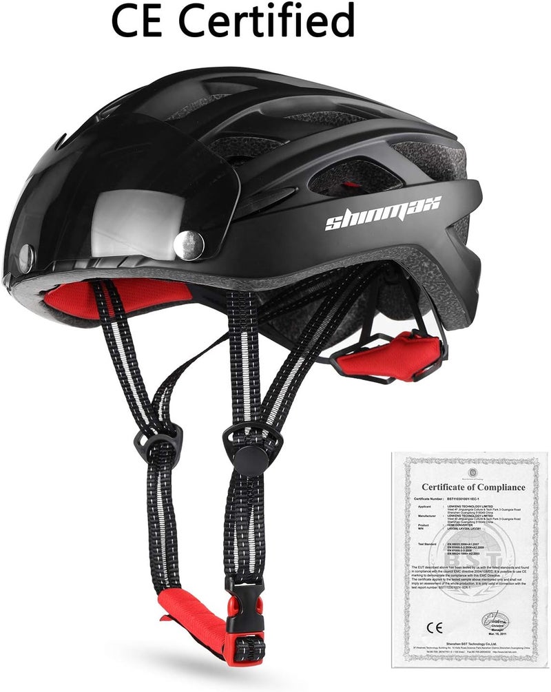 Shinmax Consistent single item quality Shinmax Bicycle Helmet with LED Lighting, Bicycle Helmet with Safety Light, Magnetic Bicycle Helmet and Removable Screen Roller Visor Ski Snowboard Helmet for Men Women NR-096 Modern practical shape - Image 2