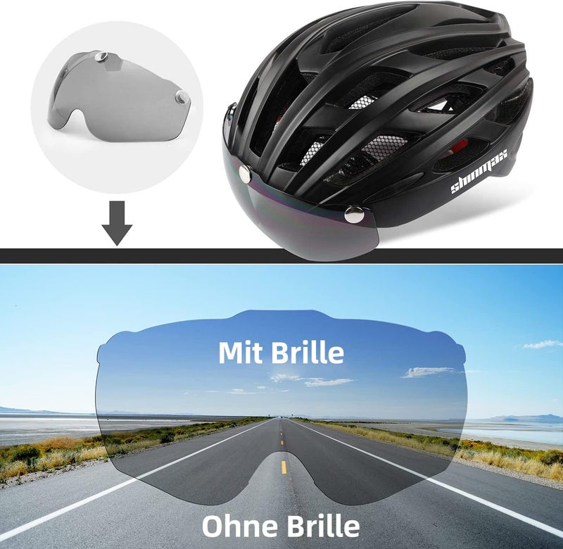 Shinmax Consistent single item quality Shinmax Bicycle Helmet with LED Lighting, Bicycle Helmet with Safety Light, Magnetic Bicycle Helmet and Removable Screen Roller Visor Ski Snowboard Helmet for Men Women NR-096 Modern practical shape - Image 5