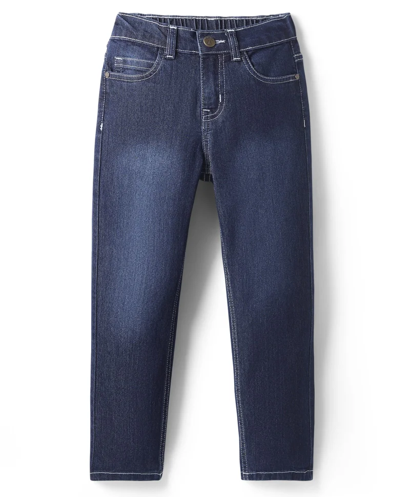 Pine Kids Pine Kids Woven Full Length Washed Denim Jeans - Navy Blue