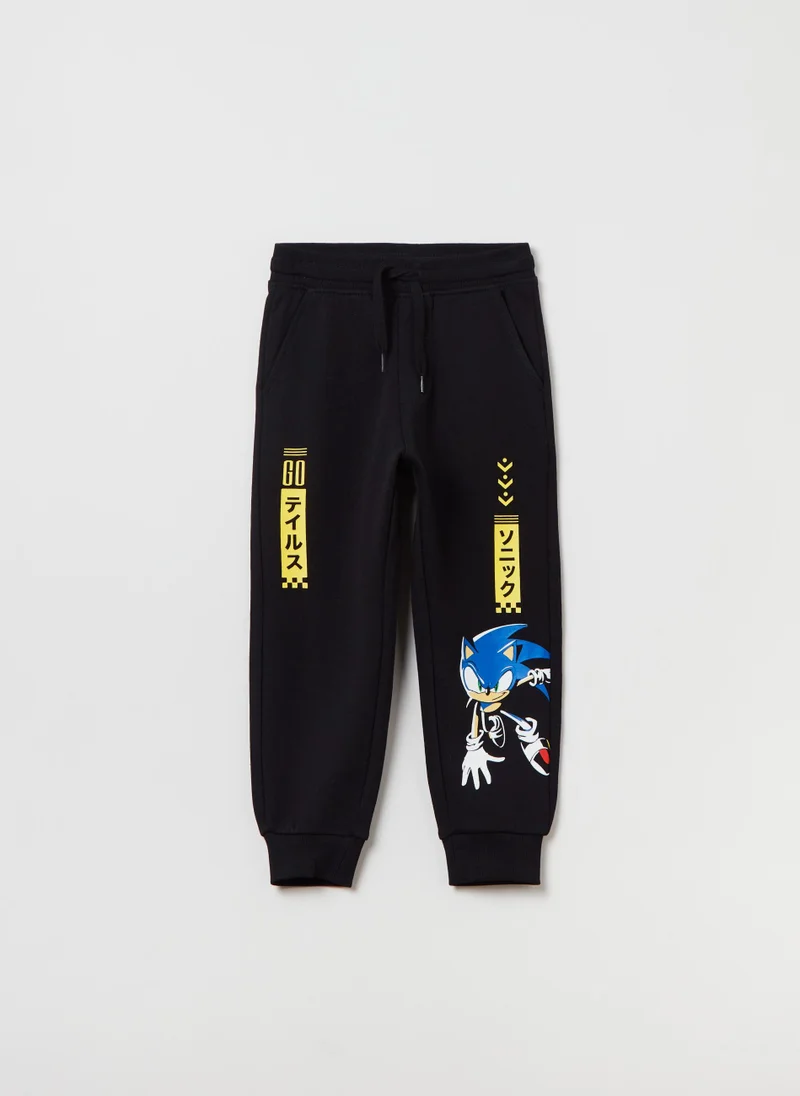 او في اس Fleece joggers with Sonic print
