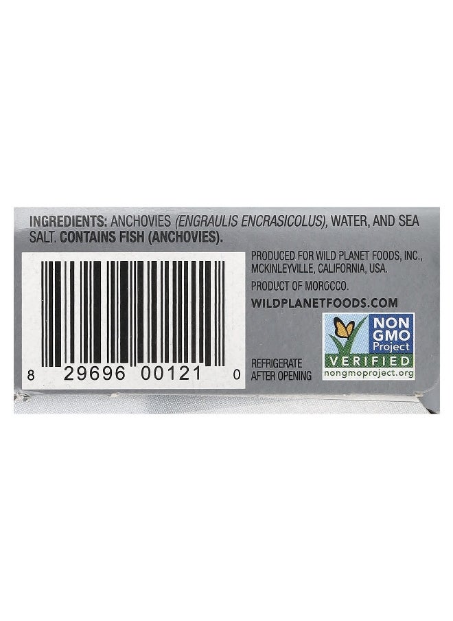 Wild Planet Wild Planet, Wild White Anchovies In Water with Sea Salt, 4.4 oz (125 g)  - Image 3