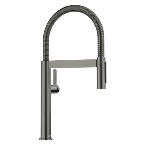 Blanco 527482 Culina II Mini SemiPro Kitchen Faucet 15 GPM Satin Dark Steel - Image 1