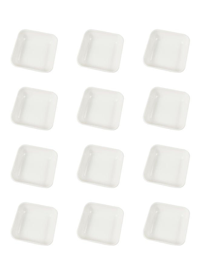 REEM 12-Piece Porcelain Square Sauce Bowl Set White 3 inch - Image 2