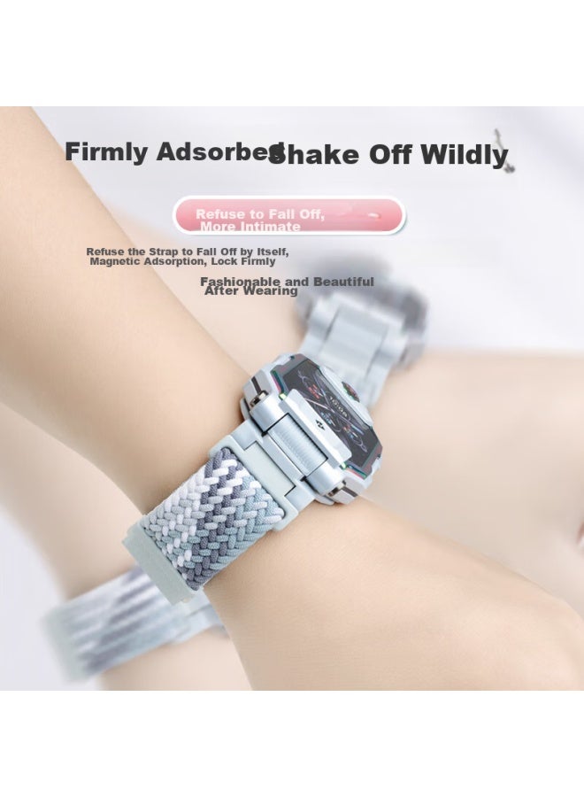 Watchbond Compatible With Xiaotianc Z8 Children's Smarch Strap, Suitable For Z10/z9/z8a/z7/z6/z5, Braided Magnetic Clasp Strap, Replacement For Q2a/q1r/d3, Y01a Wristband - Image 4